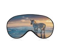 Zebra Beach Sunset Comfortable Sleep Mask with Adjustable Strap Soft Eyeshade for Night Sleeping Flight Nap Travel