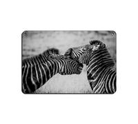 Zebra Black And White Art Retro Poster Metal Tin Sign Chic Art Retro Iron Painting Bar People Cave Cafe Family Garage Poster Wall Decoration 8x12inch(20x30cm)