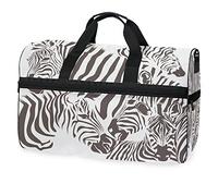 Zebra Black White Cute Artistic Sports Swim Gym Bag with Shoes Compartment Weekender Duffel Travel Bags Handbag for Women Girls Men