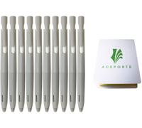 Zebra Blen Retractable Ballpoint Pen, Fine Point 0.5mm, 10 Pack (Black Ink/Gray body), Sticky Notes Value Set
