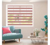 Zebra Blind Day and Night Roller Blind Aluminium Frame Dual Layer Fabric Modern Window Blind Easy to Install Easy Clean Privacy Living Room Kitchen Bedroom Bathroom 155 cm Drop (Pink, 100cm Width)