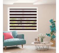 Zebra Blind Day and Night Roller Blind Aluminium Frame Dual Layer Fabric Modern Window Blind Easy to Install Privacy Living Room Kitchen Bedroom Bathroom 155 cm Drop (Dark Brown, 105cm Width)