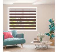 Zebra Blind Day and Night Roller Blind Aluminium Frame Dual Layer Fabric Modern Window Blind Easy to Install Easy Clean Privacy Living Room Kitchen Bedroom Bathroom 155 cm Drop (Brown, 40cm Width)