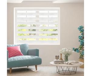 Zebra Blind Day and Night Roller Blind Aluminium Frame Dual Layer Fabric Modern Window Blind Easy to Install Easy Clean Privacy Living Room Kitchen Bedroom Bathroom 155 cm Drop (White, 160cm Width)