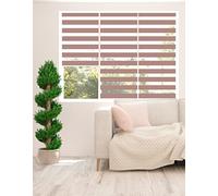 Zebra Blind - Day and Night Roller Blind, Aluminium Frame, Dual Layer Striped Fabric Modern Elegant Window Blind, Easy Clean, Light Control Privacy 145 cm Drop, Pink, (180cm Width)
