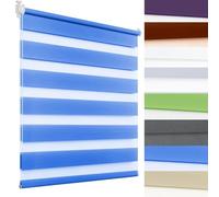 Zebra Blinds 120x110 cm Blackout & Insulating Solar Protection Window & Door Shades Stylish Home Decor Blue Color Perfect for Privacy & Light Control
