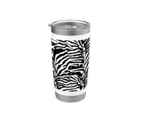 Zebra Camouflage Black and White Artistic Pattern Stainless Steel Insulated Tumbler