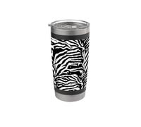 Zebra Camouflage Black and White Artistic Pattern Stainless Steel Insulated Tumbler