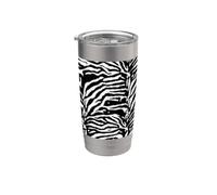 Zebra Camouflage Black and White Artistic Pattern Stainless Steel Insulated Tumbler