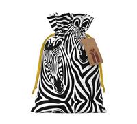 Zebra Christmas Drawstring Sack Gift Bag, Lightweight And Cute In Design