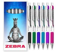 Zebra Classic Z-Grip Flight Ballpoint Pens - 1.2mm - Black, Green, Blue, Light Blue, Purple, & Pink Ink - Pack of 6 - In Cardboard Gift Box