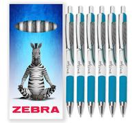 Zebra Classic Z-Grip Flight Ballpoint Pens - 1.2mm - Light Blue Ink - Pack of 6 - In Cardboard Gift Box