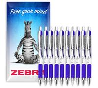 Zebra Classic Z-Grip Flight Retractable Ballpoint Pen - 1.2m Bold Nib - In Envelope Gift Packaging - Pack of 10 - Blue Ink
