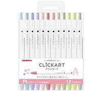 Zebra WYSS22-12CPL Clickart Water-Based Pen, PL12 Color Set
