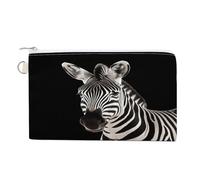 Zebra Coin Purse Canvas Wallet with Zipper Portable Mini Change Pouch Cute Money Pouch Small Organizer Coin Card Key Holder for Women Girls Daily Use Gift