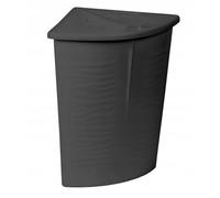 Zebra Corner Laundry Hamper with Lid - Space Saving Plastic Laundry Basket for Bathroom or Utility Room - 45 Litre Triangular Washing Bin (Anthracite)