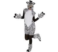 Zebra Costume Man Woman Halloween Fancy Dress Outfit Carnival Safari Animal