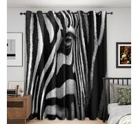 Zebra Curtains, 2 Panels, 90x90 Inch, Decor