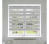 Zebra Day Night Roller Blinds 60 x 120 cm Aluminium Rail Dual Layer Fabric Zebra Window Blinds with Light Filtering Privacy for Windows and Doors, Dark Grey