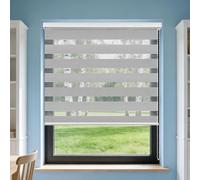 Zebra Day Night Roller Blinds 88 x 80 cm Translucent Or Blackout Blackout Window Curtain Sun Protection for Living Room Bedroom Window, Dark Grey