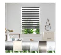 Zebra Day Night Roller Blinds - Made to Measure Day and Night Roller Window Blind with Light Filtering Privacy - Easy Fit Roller Blind by Aprica (Colour Charcoal Grey - Width 130cm Max - Drop 160cm)
