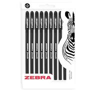 Zebra Doodler'z Stick Gel Ballpoint Pen - 1.0mm - Black Barrels & Black Ink - Pack of 10
