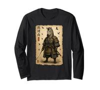 Zebra Dressed As A Samurai Art Japanese Vintage Long Sleeve T-Shirt