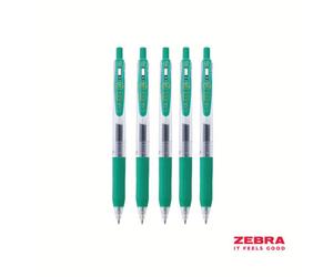 Zebra Eco SARASA Gel Retractable Rollerball CLIP 0.7mm Pen Green Ink Box 12
