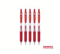 Zebra Eco SARASA Gel Retractable Rollerball CLIP 0.7mm Pen Red Ink Box 12