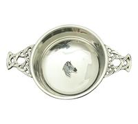 Zebra Enamel Chrome Plated Steel Quaich Bowl Scottish Quaich 407