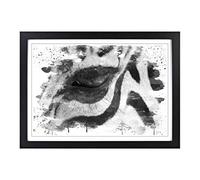 Zebra Eye V3 Framed Print | A2 Black Framed Wall Art | Ready to Hang | Modern Animal Picture | Living Room Bedroom Lounge Office