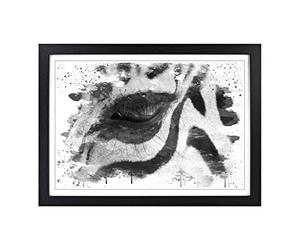 Zebra Eye V3 Framed Print | A2 Black Framed Wall Art | Ready to Hang | Modern Animal Picture | Living Room Bedroom Lounge Office