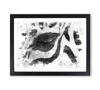 Zebra Eye V4 Modern Framed Print | A2 Black Framed Wall Art | Ready to Hang | Modern Animal Picture | Living Room Bedroom Lounge Office