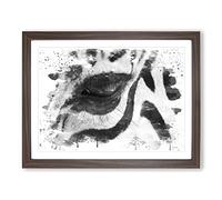 Zebra Eye V4 Modern Framed Print | A3 Walnut Framed Wall Art | Ready to Hang | Modern Animal Picture | Living Room Bedroom Lounge Office