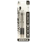 Zebra® F-301 Stainless Steel Retractable Ballpoint Pens, Fine Point, 0.7 mm, Black Ink, Pack Of 2