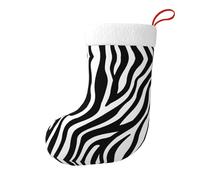 Zebra fine lines Print Christmas Stocking 18 Inches – Holiday Hanging Ornament for Fireplace, Xmas Tree & Home Decor