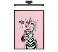 Zebra Floral Wall Art, Botanical Animal Art Print, 12x16in (30x40cm)