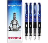 Zebra Fuente - Disposable Fountain Pen - 1.0mm Fine Nib 0.6mm Line Width - In Envelope Gift Packaging - Pack of 4 (Blue)