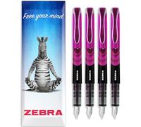 Zebra Fuente - Disposable Fountain Pen - 1.0mm Fine Nib 0.6mm Line Width - In Envelope Gift Packaging - Pack of 4 (Pink)