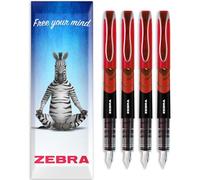 Zebra Fuente - Disposable Fountain Pen - 1.0mm Fine Nib 0.6mm Line Width - In Envelope Gift Packaging - Pack of 4 (Red)