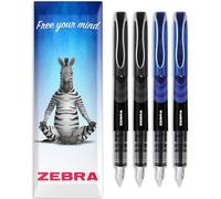 Zebra Fuente - Disposable Fountain Pen - 1.0mm Fine Nib 0.6mm Line Width - In Envelope Gift Packaging - Pack of 4 - Black and Blue Ink