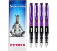 Zebra Fuente - Disposable Fountain Pen - 1.0mm Fine Nib 0.6mm Line Width - In Envelope Gift Packaging - Pack of 4 (Violet)