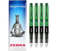 Zebra Fuente - Disposable Fountain Pen - 1.0mm Fine Nib 0.6mm Line Width - In Envelope Gift Packaging - Pack of 4 (Green)