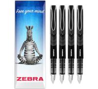 Zebra Fuente - Disposable Fountain Pen - 1.0mm Fine Nib 0.6mm Line Width - Wallet of 4 (Black) - In Envelope Gift Packaging