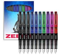 Zebra Fuente - Disposable Fountain Pen - Black, Blue, Red, Green, Violet, Light Blue & Pink Coloured Ink - Pack of 10