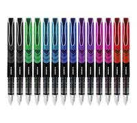 Zebra Fuente - Disposable Fountain Pen - Black, Green, Light Blue, Blue, Violet, Pink & Red Ink - 2 of Each - Pack of 14