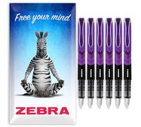 Zebra Fuente - Disposable Fountain Pen - Purple Ink - Pack of 6 - In Envelope Gift Packaging