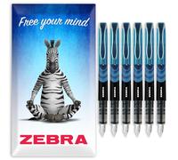 Zebra Fuente - Disposable Fountain Pen - Purple Ink - Pack of 6 (Light Blue)