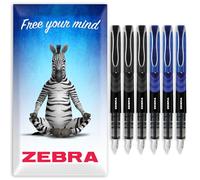 Zebra Fuente Pen - Disposable Fountain Pens - Pack of 6 - Black & Blue Ink - In Zebra Envelope Gift Packaging