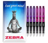 Zebra Fuente Pen - Disposable Fountain Pens - Pack of 6 - Violet & Pink Ink - In Zebra Envelope Gift Packaging